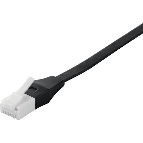BAFFALO Cat6A ツメの折れないLANケーブル フラット ストレート 2.0m ブラック ( BSLS6AFU20BK ) (株)バッファロー | 
