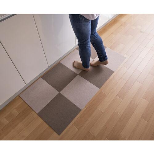 サンコー バリアフリータイルマット 無地8枚入 ベージュ+ブラウン  ( KE-90 ) (株)サンコー (メーカー取寄) |  | 04