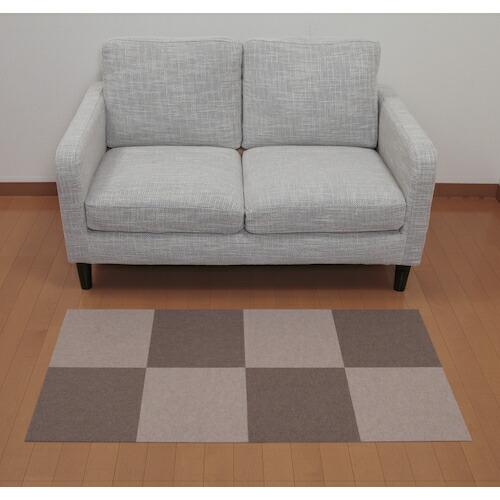 サンコー バリアフリータイルマット 無地8枚入 ベージュ+ブラウン  ( KE-90 ) (株)サンコー (メーカー取寄) |  | 05