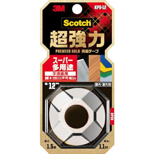 3M スコッチ 超強力両面テープ プレミアゴールド スーパー多用途 12mm×1.5m ( KPS-12 ) スリーエム ジャパン(株)コンシューマーマーケット販売本部 | 3M | 01