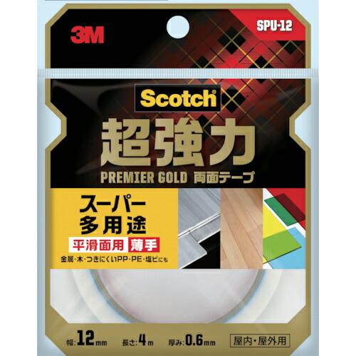 3M スコッチ 超強力両面テープ プレミアゴールド スーパー多用途 薄手 12mm×4m ( SPU-12 ) スリーエム ジャパン(株)コンシューマーマーケット販売本部 | 3M