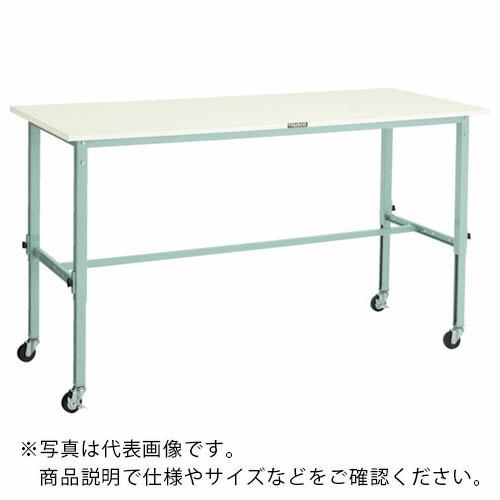 TRUSCO 軽荷重作業台高さ調節式(80kg)AEM型 1800X600XH719~1019 φ75キャスター付 ホワイト色 ( AEM-1860C75 W ) (メーカー取寄)