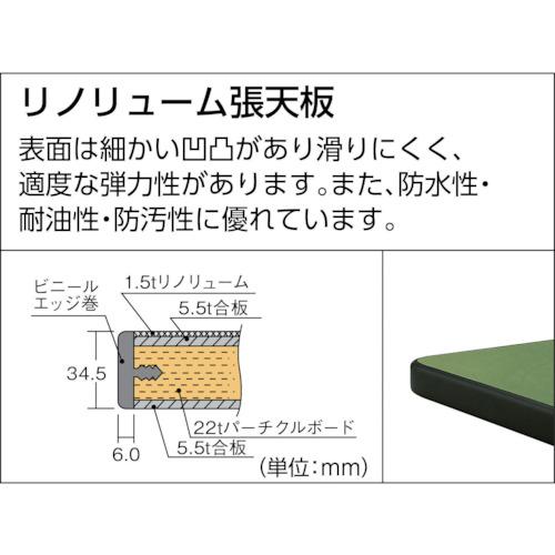 TRUSCO ( トラスコ中山 ) 中荷重作業台（２０００ｋｇ）ＤＷ型 １８００Ｘ９００ＸＨ７４０ ３段ワゴン付 グリーン色 ( RDW-1809UDC111 )の画像