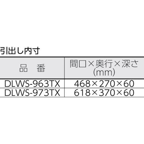 TRUSCO　ツールワゴン　ドルフィン　750X500　2段引出　天板付　DLWS-963TX-YG　トラスコ中山(株)　ヤンググリーン