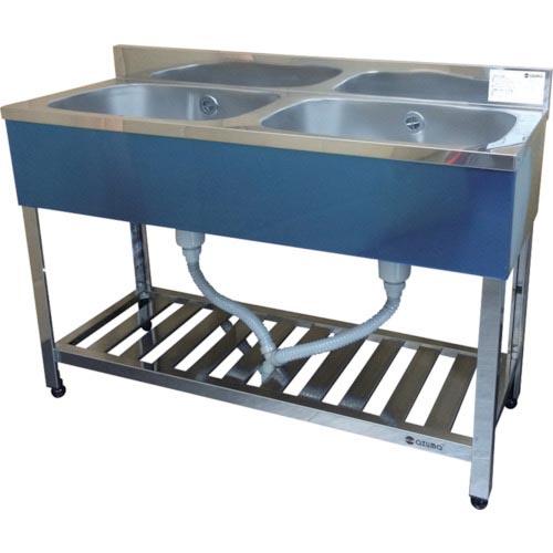 アズマ 二槽シンク(ホース付) 1200×450×800 ( KP2-1200 ) (株)東製作所 | 
