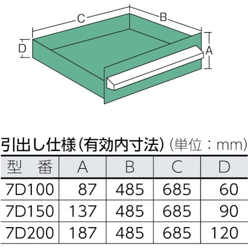 OS ( 大阪製罐 )　中量キャビネット（７型）　間口７９３×奥行５５７×高さ１０８１ｍｍ最大積載量１０００ｋｇ ( 7-1014 )_4