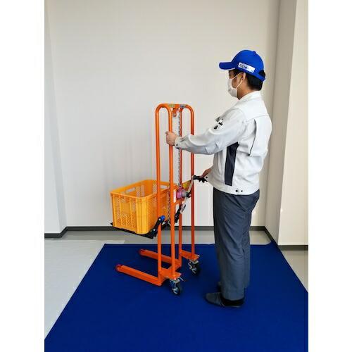 KSK ( 京町産業車輌 )　フォーク式リフター　キャリーリフト　後車輪自在ストッパー付　均等荷重１５０ｋｇ　ハンドル回転数４０回 ( CLA150 )_1