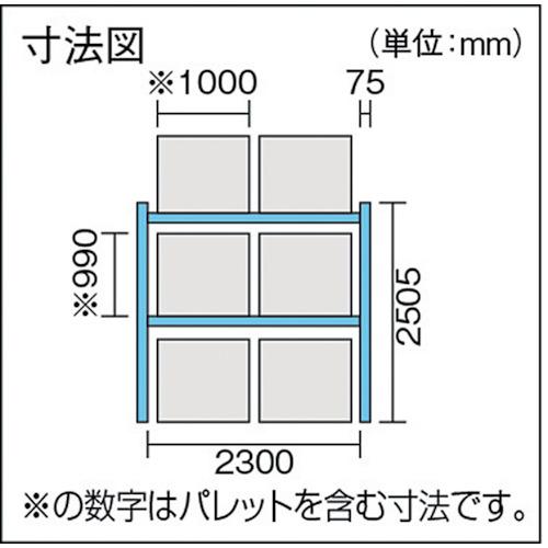 TRUSCO ( トラスコ中山 )　重量パレットラック１トン２３００×９００×Ｈ２５００　２段　単体 ( 1D-25B23-09-2 )_3