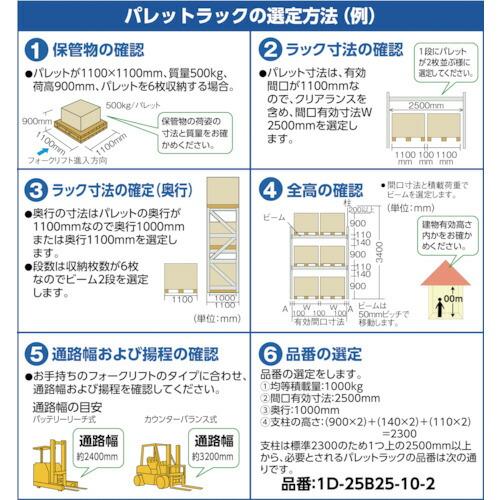 TRUSCO パレットラック1トン2500X900XH3000 2段 連結 ( 1D-30B25-09-2B ) トラスコ中山(株) |  | 01