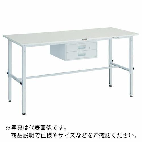 TRUSCO 軽荷重作業台高さ調節式(150kg)AEM型 1500X750XH650~950 2段引出付 ホワイト色 ( AEM-1500F2 W ) (メーカー取寄)