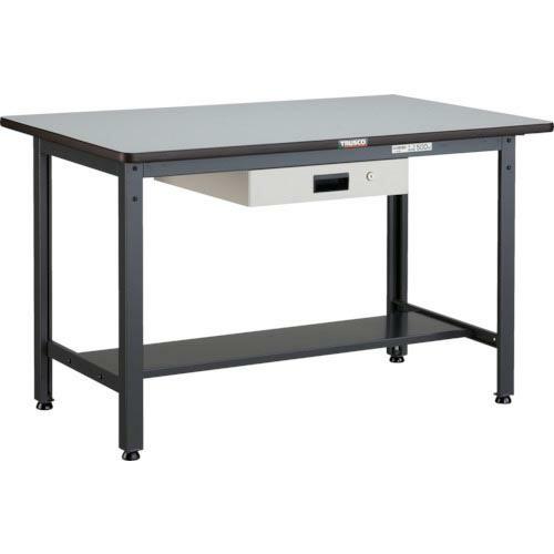 TRUSCO 中荷重作業台(500kg)AEW型 1200X750XH740 薄型1段引出付 ダークグレー色 ( AEWP-1275UDK1 ) (メーカー取寄)