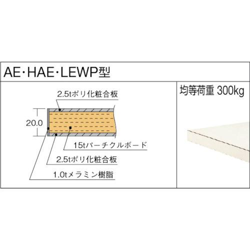 TRUSCO 軽荷重立作業台(300kg)HAE型 1500X750XH900 薄型1段引出付 ホワイト色 ( HAE-1500UDK1 W ) (メーカー取寄)_2