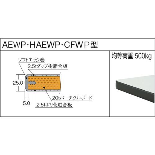 TRUSCO 中荷重立作業台(500kg)HAEW型 1200X750XH885 薄型1段引出付 ダークグレー色 ( HAEWP-1275UDK1 ) (メーカー取寄)_2
