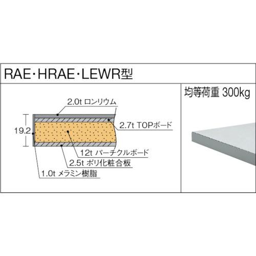 TRUSCO 軽荷重立作業台(300kg)HAE型 1500X750XH900 薄型1段引出付 ホワイト色 ( HRAE-1500UDK1 W ) (メーカー取寄)_2