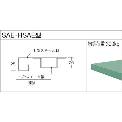 TRUSCO ( トラスコ中山 )　軽荷重作業台（３００ｋｇ）ＡＥ型　１２００Ｘ７５０ＸＨ７４０　３段キャビネット付　グリーン色 ( SAE-1200UDC111 )_2