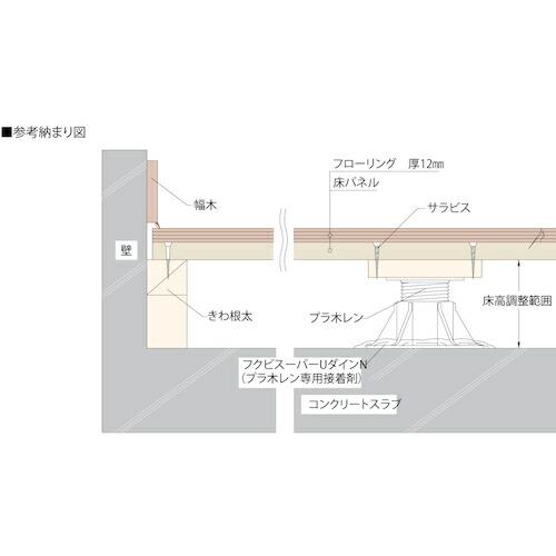 FUKUVI ( フクビ化学工業 )　乾式二重床　プラ木レン６Ａ型 ( PM6A ) (100個セット) (メーカー取寄)_2