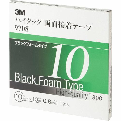 3M ハイタック両面接着テープ 9708 10mmX10m 黒 (1巻=1箱) ( 9708 10 AAD ) スリーエム ジャパン(株)オート・アフターマーケット製品事業部 | 