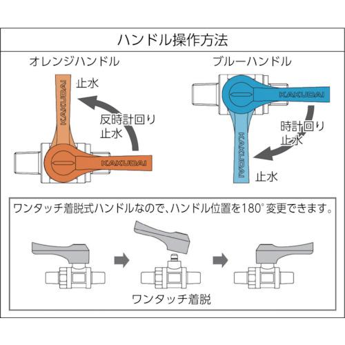 KAKUDAI ミニチュアボールバルブ 呼び径(A)R1/4 全長50.4 ブルー ( 651-801-6 ) (株)カクダイ | カクダイ | 01