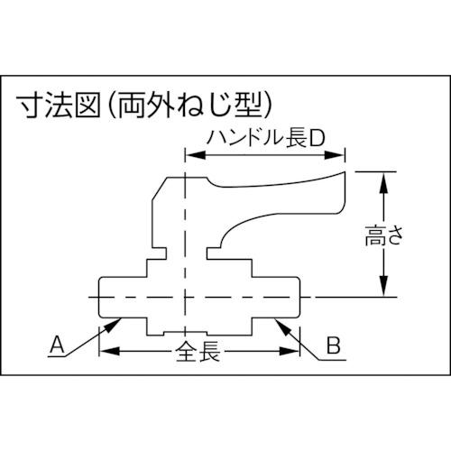 KAKUDAI ミニチュアボールバルブ 呼び径(A)R1/4 全長50.4 ブルー ( 651-801-6 ) (株)カクダイ | カクダイ | 02
