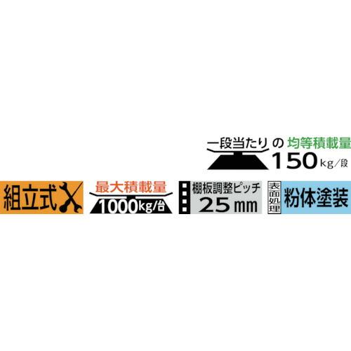TRUSCO ( トラスコ中山 ) スチールラック Ｍ１．５型棚 ９００Ｘ６００ＸＨ１８００ ４段 傾斜２段 ( M1.5-6364K2 )の画像