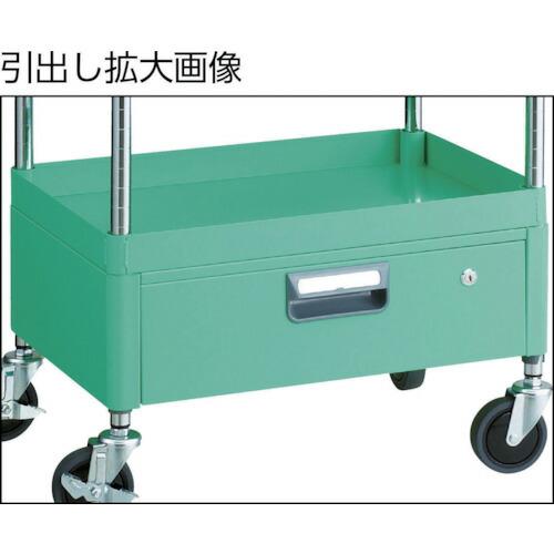 TRUSCO ( トラスコ中山 )　ツールワゴン　フェニックスワゴン　省音　７５０Ｘ５００　１段引出　天板付　ヤンググリーン ( PEW-772VT-YG )_1