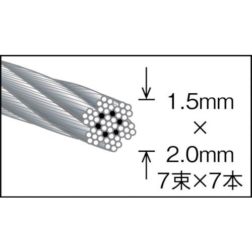 TRUSCO　ステンレスワイヤロープ　ナイロン被覆　CWC-15S200　トラスコ中山(株)　Φ1.5(2.0)mmX20