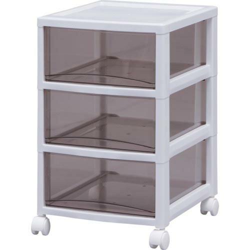 IRIS 221247 スーパークリアチェスト ホワイト/クリアブラウン 3段タイプ ( SCE-030-BR ) アイリスオーヤマ(株) | 