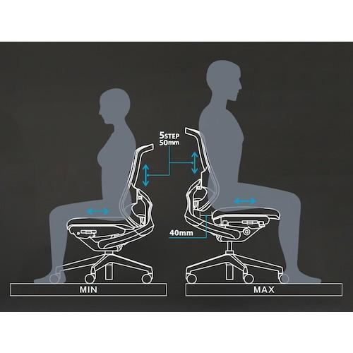 NAIKI ( ナイキ )　事務用チェアー”セリフト”肘なしタイプ ( SLEN512F-PDGR )