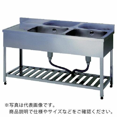 【SALE】アズマ 二槽水切シンクBG無ホース付右シンク 1200×600×800  ( HPMC2-1200-R ) (株)東製作所