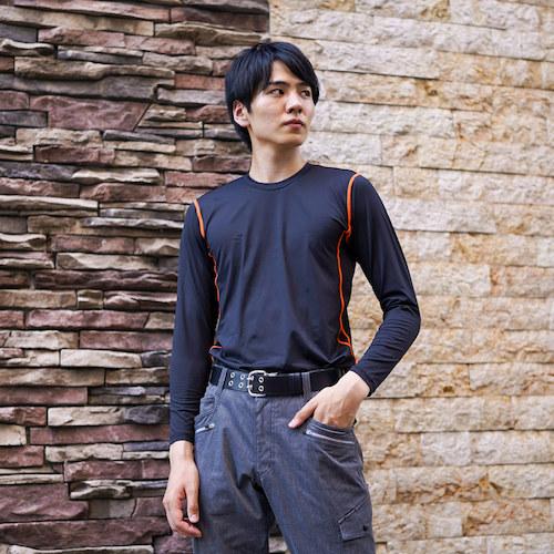 岡潮 超吸汗速乾・冷感シャツ コンプレッション長袖 ブラック M お得な洗い替え2枚セット ( 20016-M-2 ) |  | 02