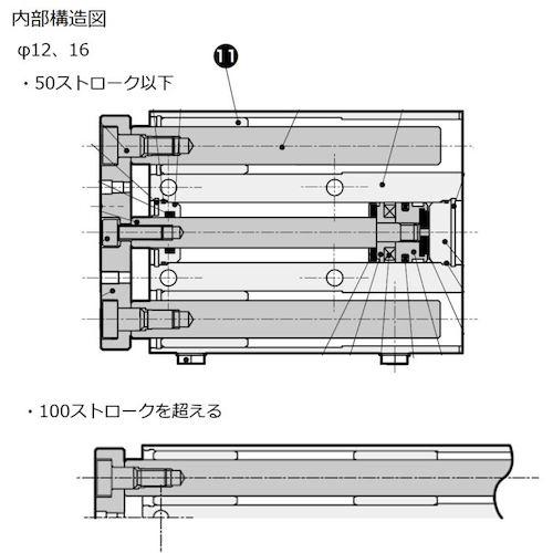 ガイド付シリンダ CKD ガイド付きシリンダ すべり軸受 ( STG-M-16-200 