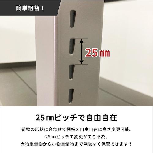 ICHIMAI ( HIKARI製作所 )　重量ボルトレスラック　段荷重１０００Ｋｇ　Ｈ１８００×Ｗ１２００×Ｄ７５０　天地４段　連結グレー ( TH1000-647R4 )_5