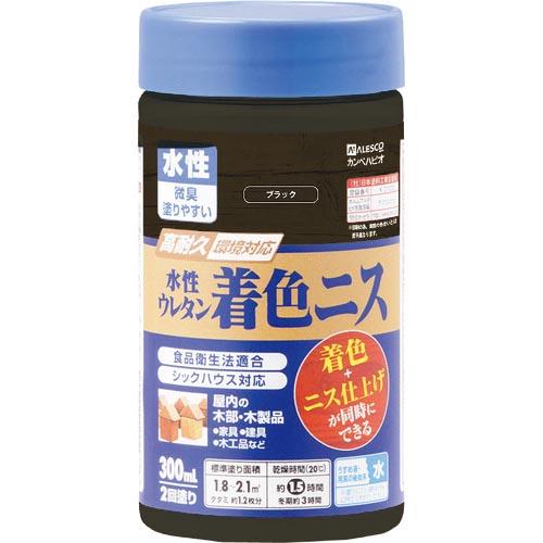 KANSAI 水性ウレタン着色ニス 300ML ブラック ( 774-107-300 )【12本セット】 | 