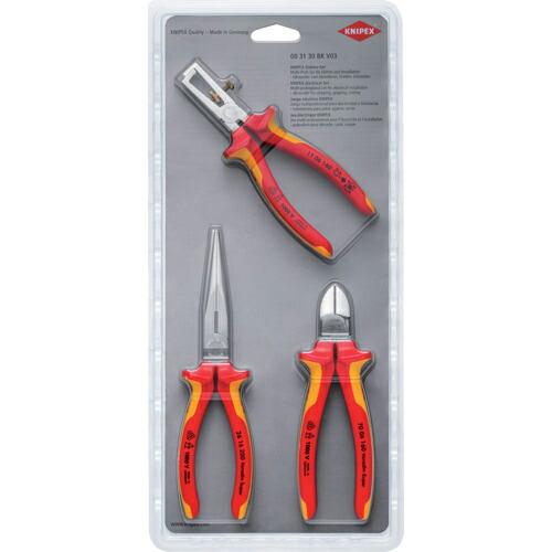 KNIPEX 絶縁工具3点セット(ワイヤーストリッパー・ニッパー・ペンチ) ( 003130BKV03 ) | 
