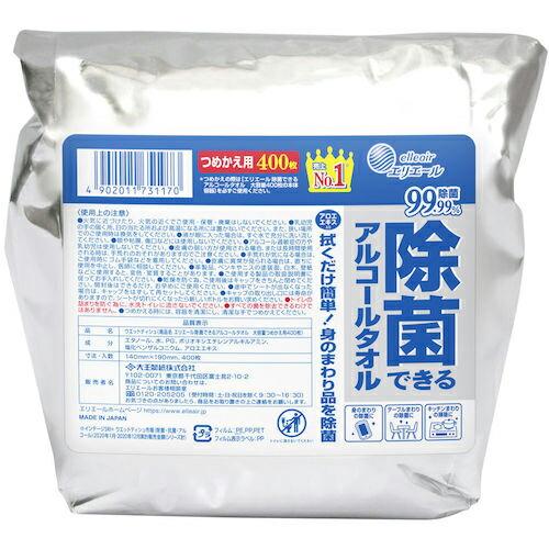 エリエール ウェットティッシュ 除菌できるアルコールタオル 大容量つめかえ用400枚 ( 21000967 ) (株)EBS | 