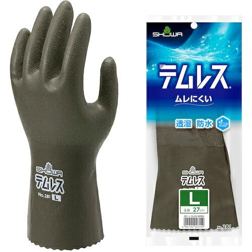 SHOWA ポリウレタン手袋 NO281 テムレス オリーブグリーン Lサイズ  ( NO281-L-OG ) |  | 01
