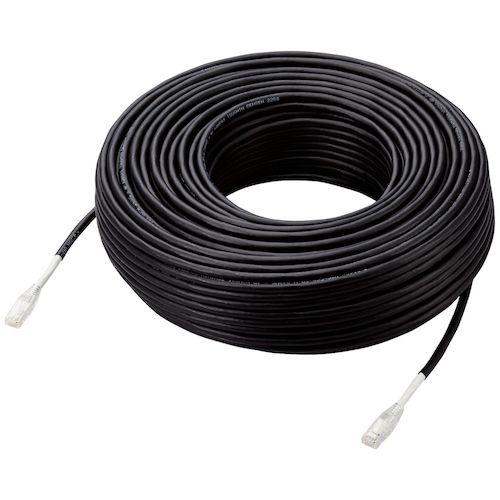 ELECOM ( エレコム )　ＬＡＮケーブル　ＣＡＴ６Ａ　屋外対応　８０．０ｍ　ブラック ( LD-GPAOS/BK80 ) (メーカー取寄)_1