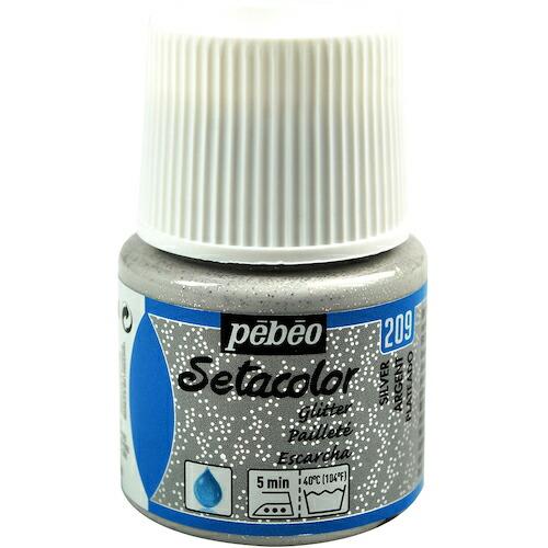 Pebeo 布用水性アクリル絵具セタカラーグリッター 45ml シルバー ( 329209 ) ペベオ・ジャポン(株) | 