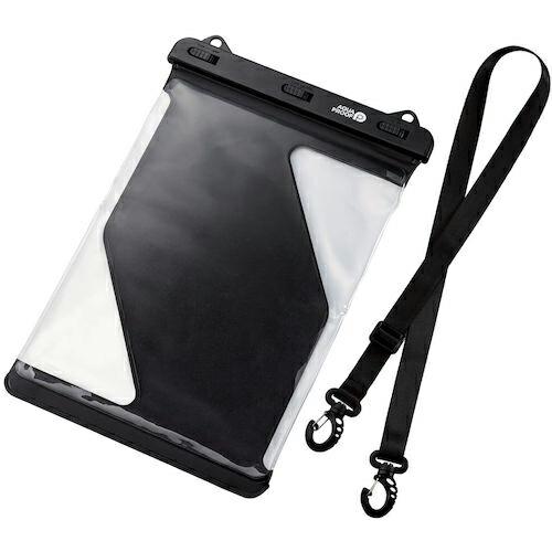 ELECOM タブレット防水ケース サイドフレームレスタイプ ネックストラップ付 8.9~13inch ブラック ( TB-WPSR13BK ) | 