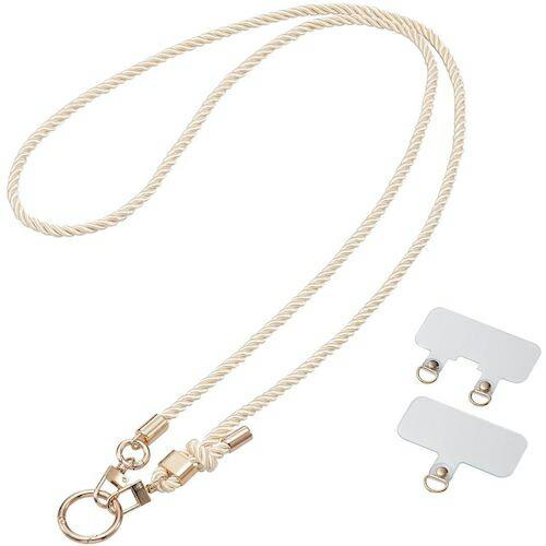 ELECOM スマホショルダーストラップ ストラップホールシート付属 &Me リングタイプ ベージュ ( P-STSDH2RGBE ) | 