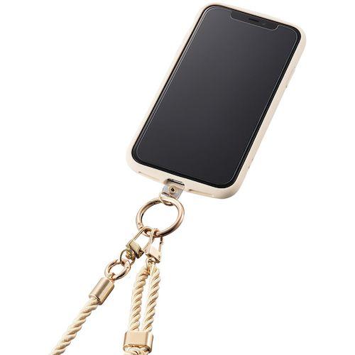ELECOM スマホショルダーストラップ ストラップホールシート付属 &Me リングタイプ ベージュ ( P-STSDH2RGBE ) |  | 01