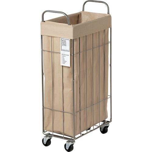 グリーンクロス 折りたたみ可能ランドリーバスケット キャスター付き スクエア 40L ベージュ  ( 6300046477 ) | 