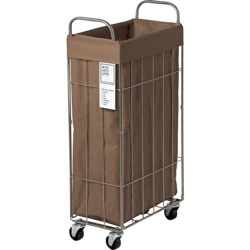 グリーンクロス 折りたたみ可能ランドリーバスケット キャスター付き スクエア 40L ブラウン  ( 6300046478 ) | 