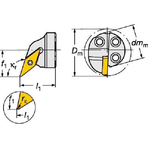 SANDVIK ( サンドビック )　コロターンＳＬ　コロターン１０７用カッティングヘッド（４１０） (570-SVQCL-20-11-E (410))_1