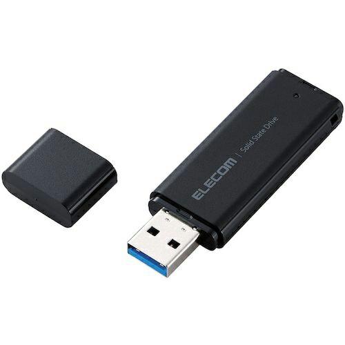 ELECOM 外付けSSD ポータブル USB 5Gbps 小型 キャップ式 2TB ブラック ( ESD-EMC2000GBK ) | 