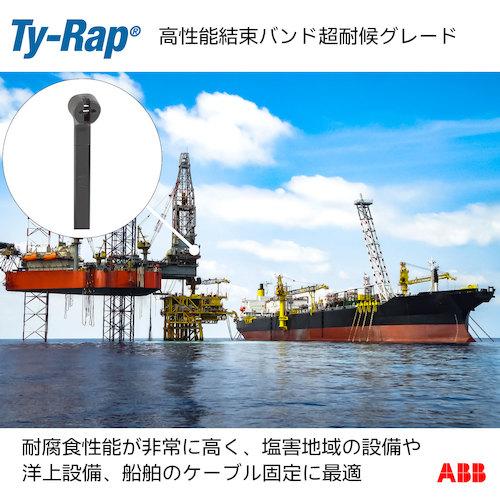 TY−Rap ( ABB ) 結束バンド 高性能ケーブルタイ 超耐候 黒色 幅4．7