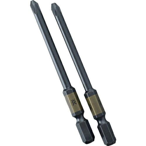 フジ矢 電動ドライバー用段付ビット (黒金・2本組)+2×82mm ( 5202D-82-BG ) | 
