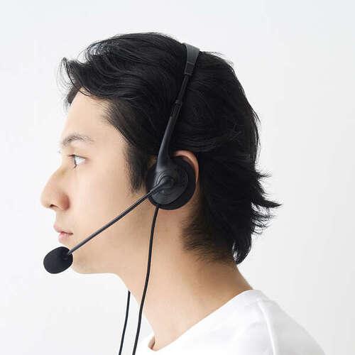 ELECOM 有線ヘッドセット 両耳オーバーヘッド 小型 4極 1.8m ブラック ( HS-HP14STBK ) |  | 02