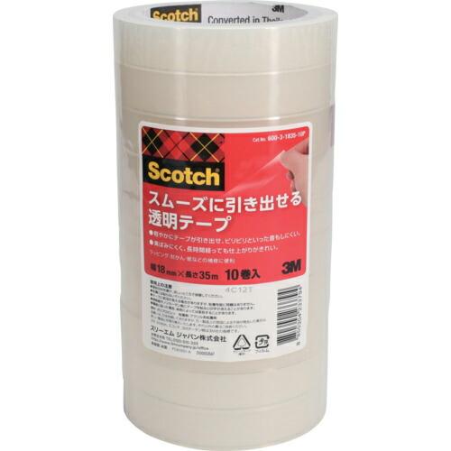 3M スコッチ(R) スムーズに引き出せる透明テープ 18mm x 35m ( 600-3-1835-10P ) スリーエム ジャパン(株)オフィスマーケット販売本部 | 