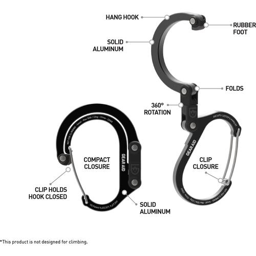 Gear Aid カラビナ型フック ヒーロークリップ スモール ステルスブラック ( 210012-010 ) |  | 03